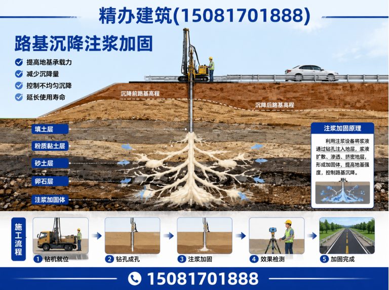 河北回填土下沉注浆展示图